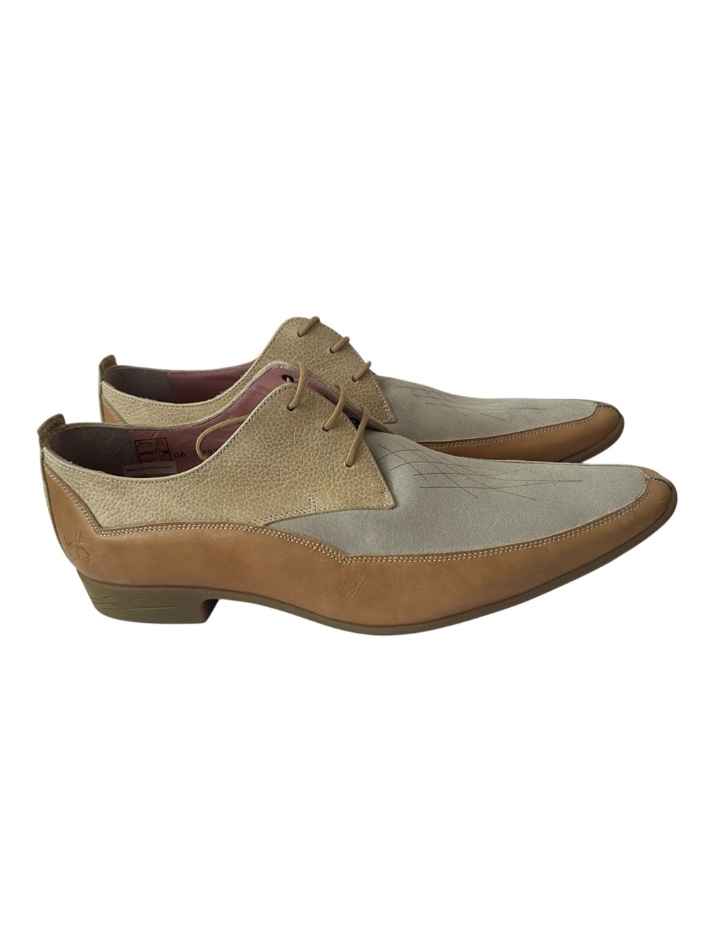 John Fluevog James Dean Tan With Beige Combo Shoes Size 11